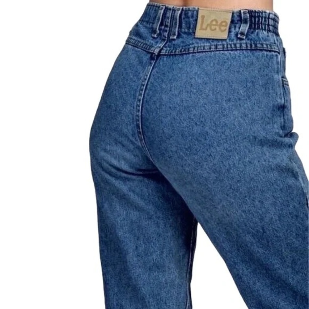 LEE Vintage Elastic Waist High-Rise Tapered Leg Mom Jeans